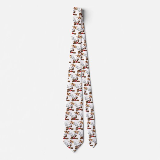 Cravate Reindeer Puzzled Funny Christmas Character (Devant)