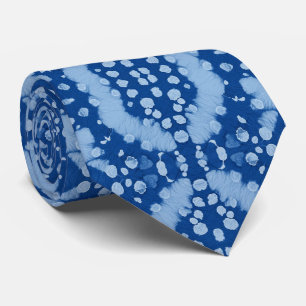 Cravate Relaxé bleu côtier et Shibori indigo maussade