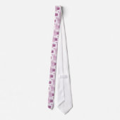 Cravate Remous de mod d'années '60 rétro et motifs mauve (Dos)