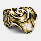 Cravate Remous de noir et d'or (Roulé)
