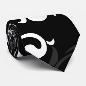 Cravate Remous noir et blanc contemporain (Roulé)