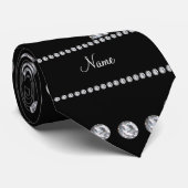 Cravate Remous nommés personnalisés de diamant noir (Roulé)