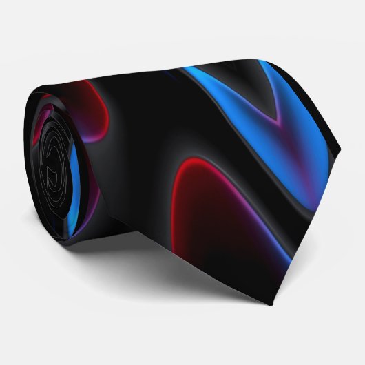 Cravate remous rouges de noir bleu (Roulé)