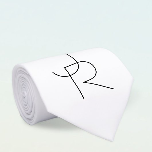 Cravate Remplacement des initiales | Noir en blanc