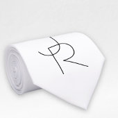 Cravate Remplacement des initiales | Noir en blanc