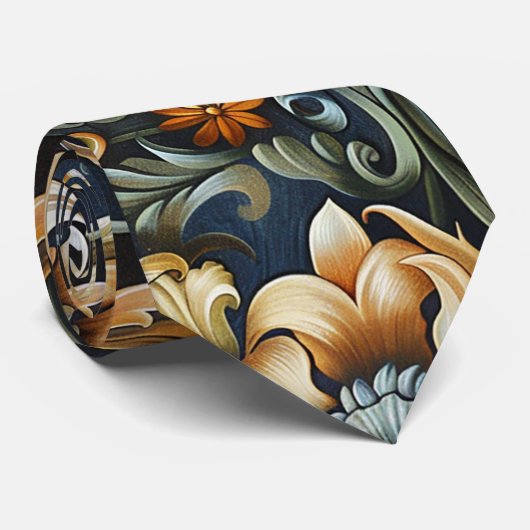 Cravate Renaissance italienne en bleu (Roulé)