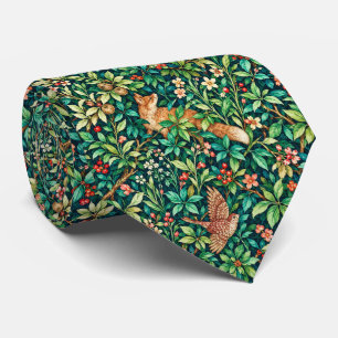 Cravate Renard et faisan inspirés de William Morris