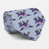 Cravate Renne drôle de requin de Noël (Roulé)