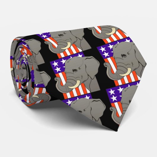 Cravate républicain elephant (Roulé)