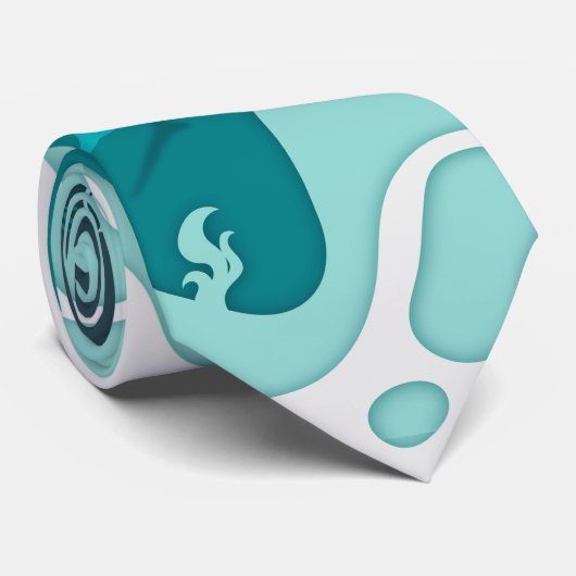 Cravate requin cool Abstrait bleu (Roulé)