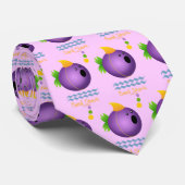 Cravate Requin de perle de mardi gras (pourpre) (Roulé)