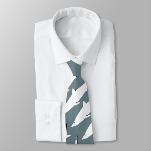 Cravate requin sauvage blanc (Attaché)