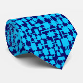 Cravate Réseau Abstrait - Sky Blue sur Dark Blue 000066 (Roulé)
