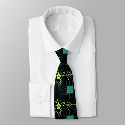 Cravate Réseau neuronal - Noir (Attaché)