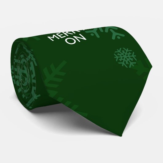 Cravate Restez Calme Et Joyeux Sur Vert (Roulé)