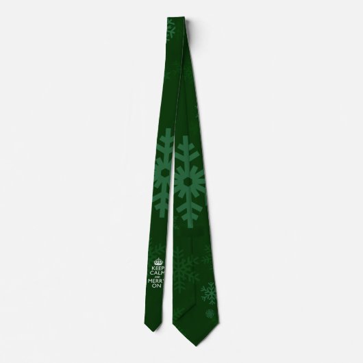 Cravate Restez Calme Et Joyeux Sur Vert (Dos)