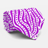 Cravate Résumé 011211 - Violet sur Blanc (Roulé)