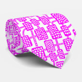 Cravate Résumé 041113 - Magenta sur Blanc (Roulé)