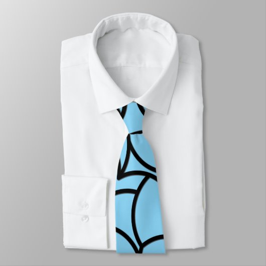 Cravate Résumé abstrait noir et bleu (Attaché)