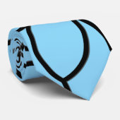 Cravate Résumé abstrait noir et bleu (Roulé)