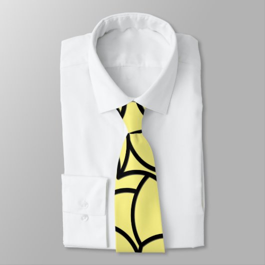 Cravate Résumé abstrait noir et jaune (Attaché)