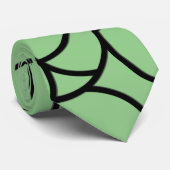 Cravate Résumé abstrait noir et vert (Roulé)
