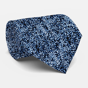 Cravate Résumé Art Contrôlé Chaos Noir Bleu Blanc Point