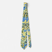 Cravate Résumé graphique à points bleus et jaunes (Devant)