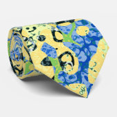 Cravate Résumé graphique à points bleus et jaunes (Roulé)