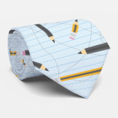 Cravate Retour aux crayons scolaires (Roulé)