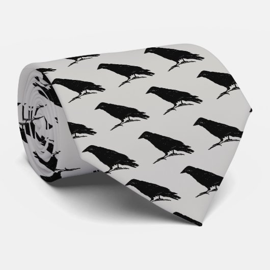 Cravate Retour Raven Bird Éffrayant Halloween Motif (Roulé)
