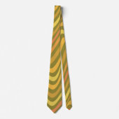 Cravate Retro 60s 70s Abstract Lines Pattern Green Yellow (Devant)