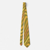 Cravate Retro 60s 70s Abstract Lines Pattern Green Yellow (Dos)