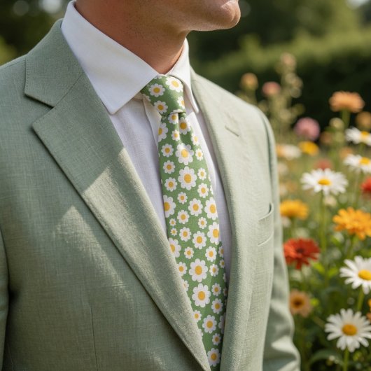 Cravate Retro 70s Daisy Dreams Gradient Floral