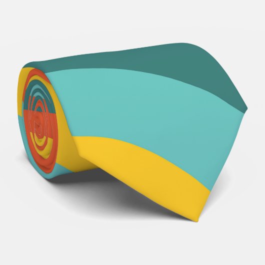 Cravate Retro 70s swirls background (Roulé)