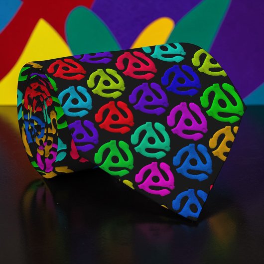 Cravate Retro 70s Vinyl Record 45 Custom Necktie Tie