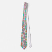 Cravate Retro 80s Miami Pastel Kaleidoscope Imprimer (Devant)