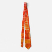 Cravate "Retro Abstract Geometric" Men's Orange Gold Fun (Dos)