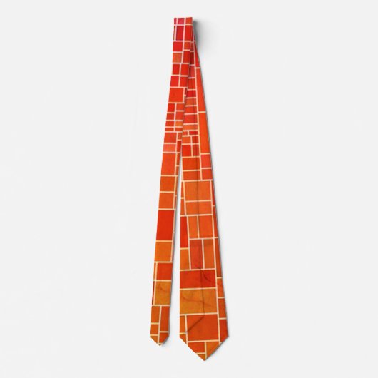 Cravate "Retro Abstract Geometric" Men's Orange Gold Fun (Dos)