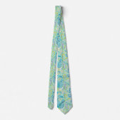 Cravate Retro Aqua Turquoise Paisley Motif (Dos)