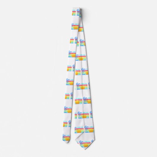 Cravate Retro Beach Sunset Aruba (Dos)