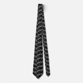 Cravate Retro Black and White Vines Folk Floral Pattern  (Devant)