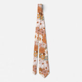 Cravate Retro Boho Terracotta Floral Wildflowers Autumn  (Dos)