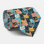 Cravate Retro Cat Graphic Custom Necktie (Roulé)