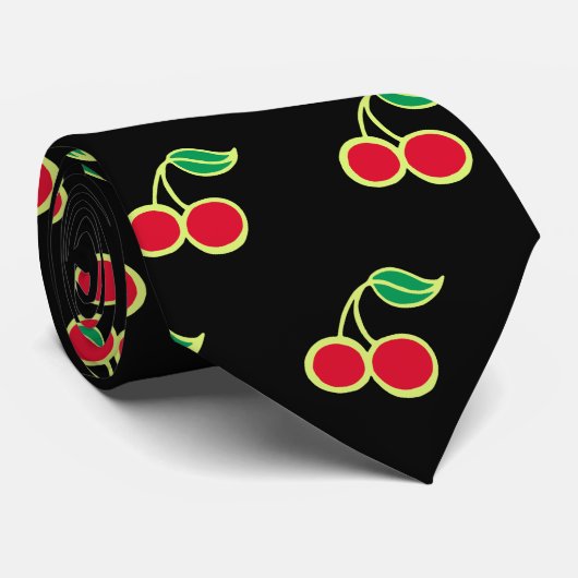 Cravate Retro Cherry Tie (Roulé)