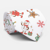 Cravate Retro Chillin' Avec Mes Snowmies de Noël (Roulé)