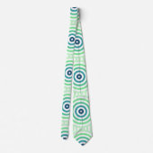 Cravate Retro Circulaire Geometric Pattern en Green & Blue (Dos)