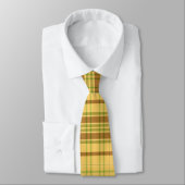 Cravate Retro Classic Yellow & Brown Plaid Pattern Men's (Attaché)