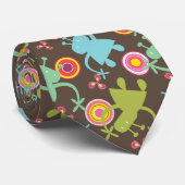 Cravate Retro Colorful Fun Cute Boy Cartoon Aliens Motif (Roulé)