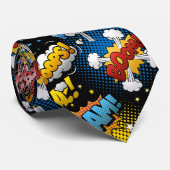 Cravate Retro Comic Super Hero Effets sonores (Roulé)